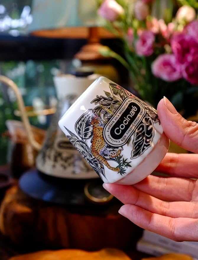 Cocinare KissCup Ceramic Espresso Cup – 2.2oz Demitasse Cup for Espresso, Pour-over coffee & Tea, Jungle, Color-Changing Collection