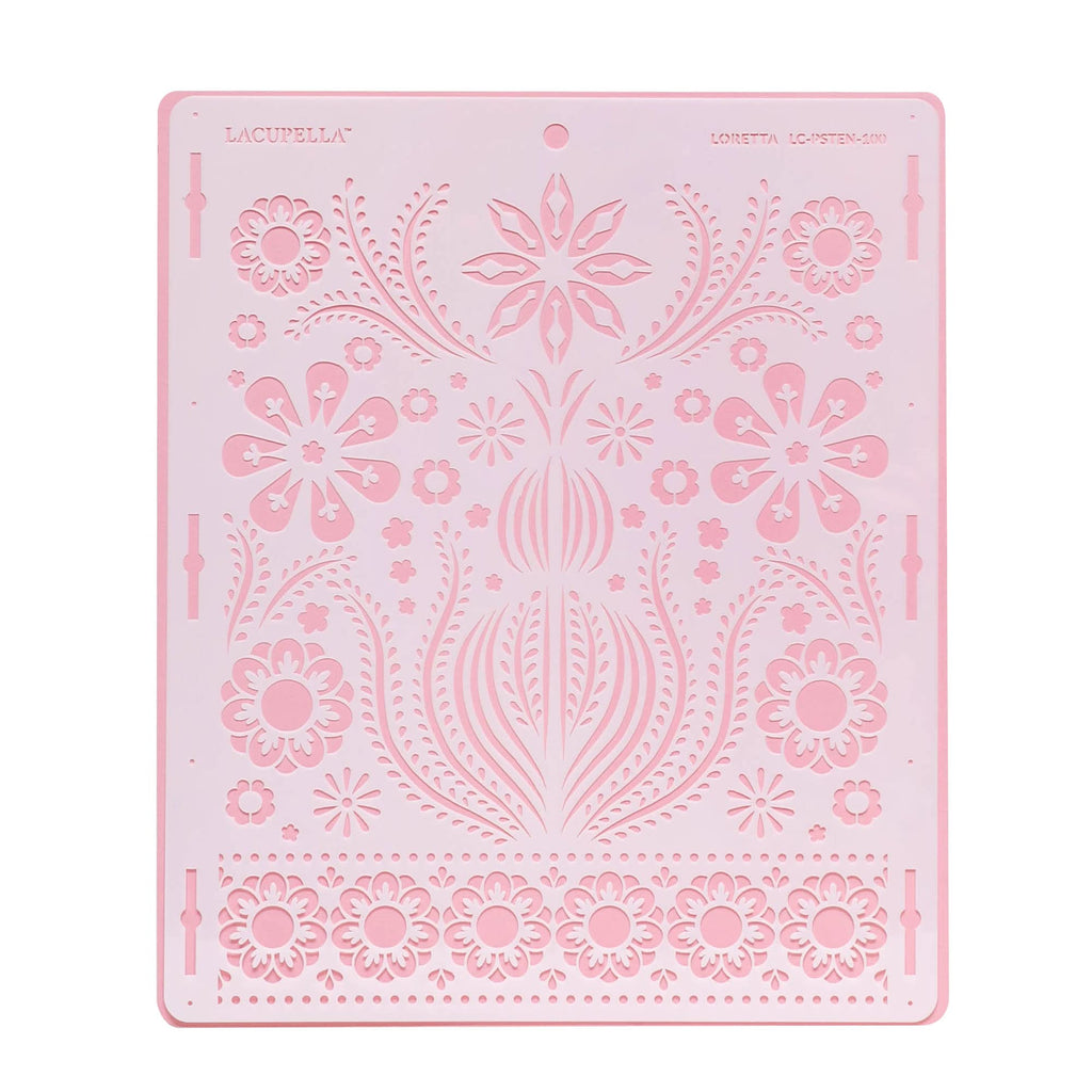 Lacupella Cake Stencil for Buttercream Cake, Royal Icing, Ganache, Painting, Art and Crafts (Loretta)