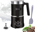 Huogary 5-in-1 Detachable Milk Frother Electric Milk Frother and Steamer Automatic Milk Foamer Frother Hot and Cold Foam Hot Chocolate Maker with Dishwasher Safe (Black)