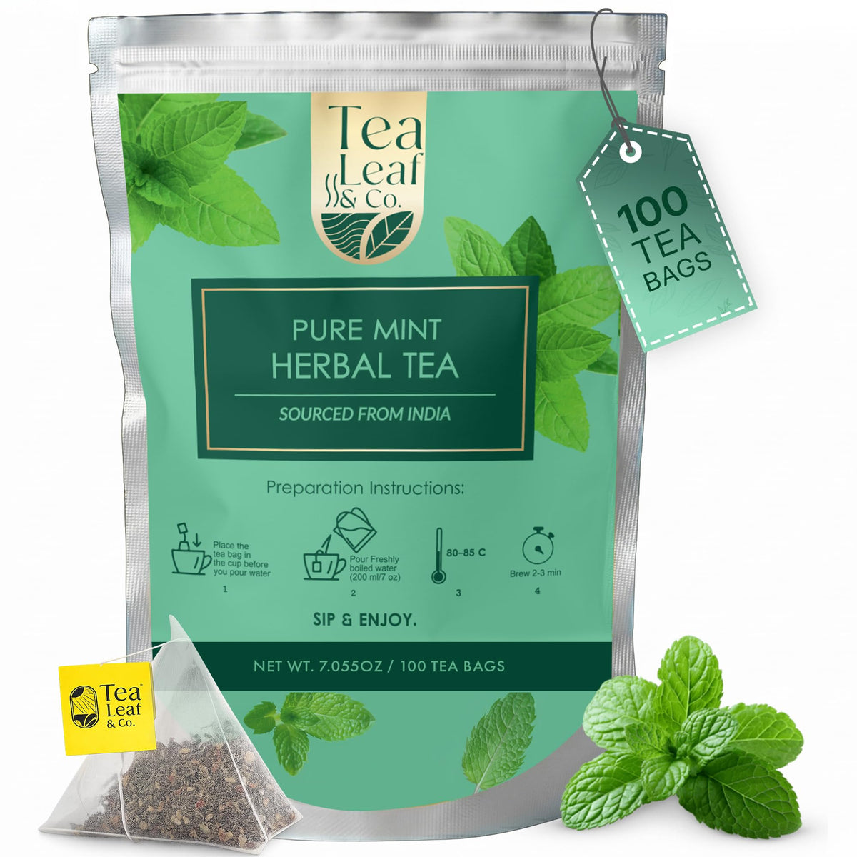 Sweet Hibiscus Cinnamon Green Tea (3.5oz), Natural Herbal Infusion, 50 Bags