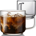 Aquach 22oz Glass Mugs Set of 2, Extra-Large Borosilicate Coffee Tea Cups
