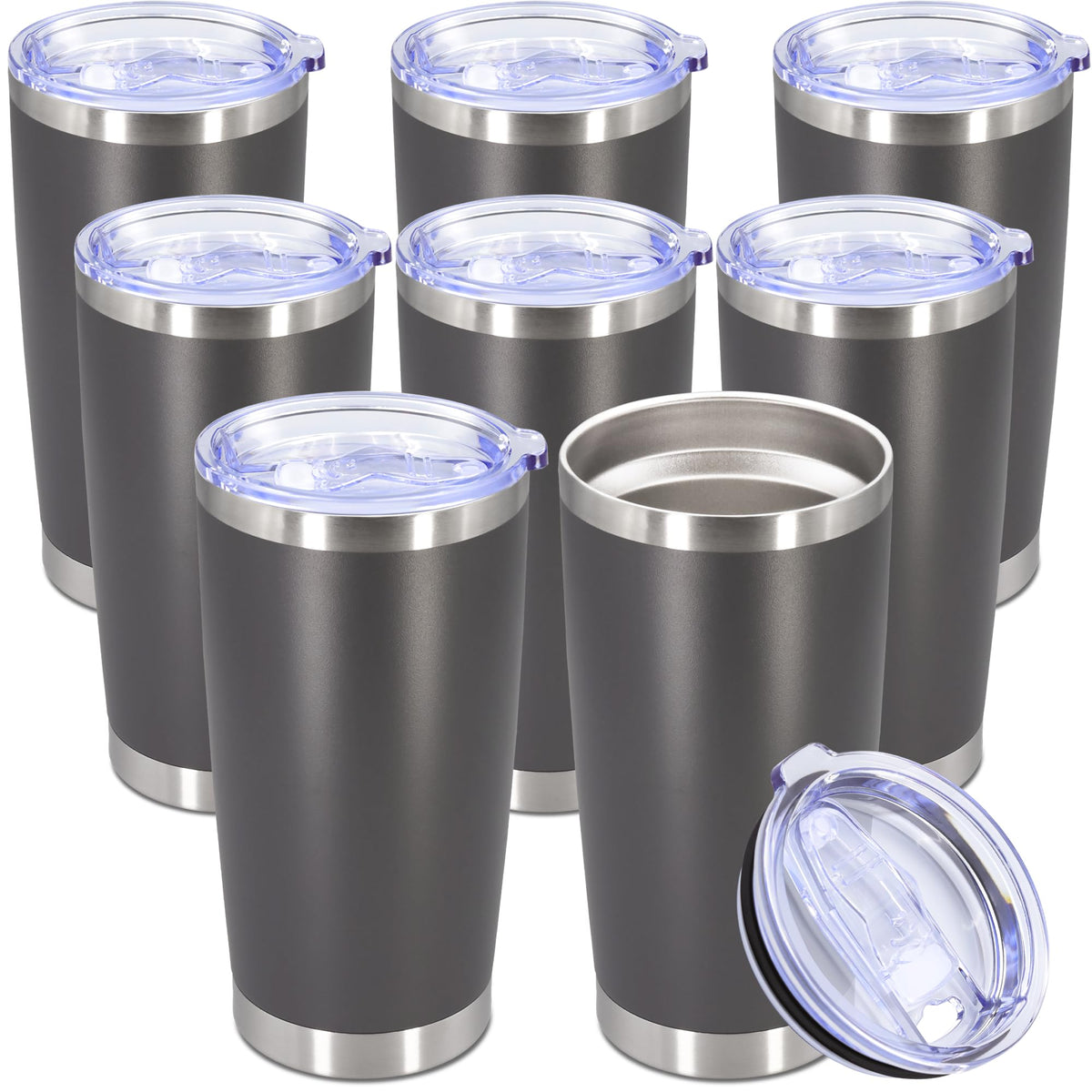 20oz Tumbler Stainless Steel Tumbler Coffee Tumbler with Lid White, 8P