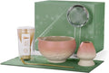 ZENS Matcha Whisk Set, Pink Ceramic Matcha Bowl with Embossed Sakura, 6pcs Matcha Tea Kit Includes Bamboo Whisk, (Chasen Holder) Scoop & Sifter, Tea Towel for Matcha Ceremony, Pink