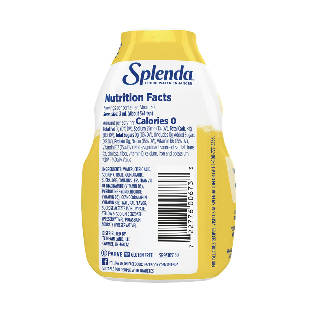 SPLENDA Liquid Water Enhancer Drops, Lemonade, 3.11 Fl Oz, 2 Pack