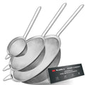 Walfos 8.6 Inch Large Fine Mesh Strainer, Kitchen Metal Food Strainers with Sturdy Handle, Stainless Steel 30 Mesh Sieve Sifters for Rice, Quinoa, Pasta, Fruits, Vegetables, etc.