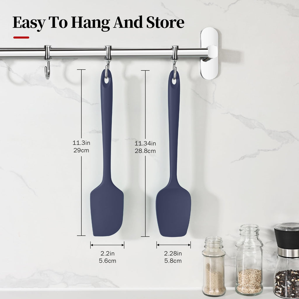 Lilybeam 600ºF Heat Resistant Silicone Spatula Spoonula Set of 2, Blue
