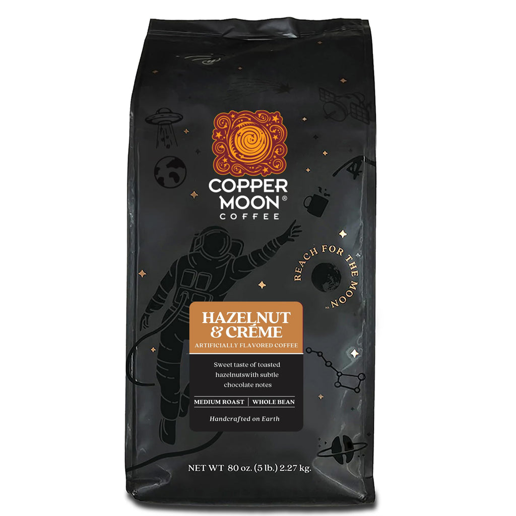 Copper Moon Whole Bean Coffee, Medium Roast, Hazelnut & Cream Blend, 5 lb