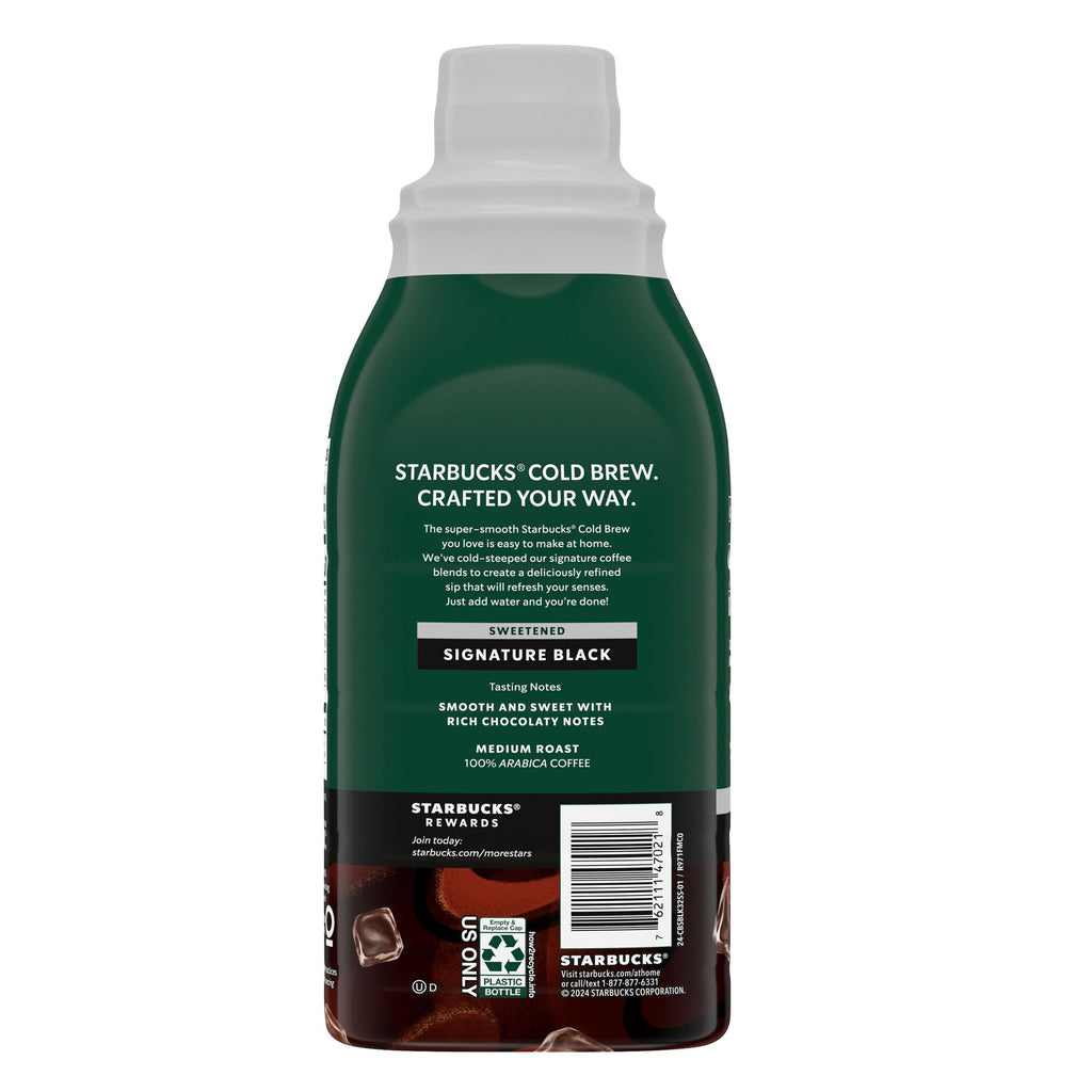 Starbucks Cold Brew Concentrate Sweetened Signature Black, 32 fl oz Bottle
