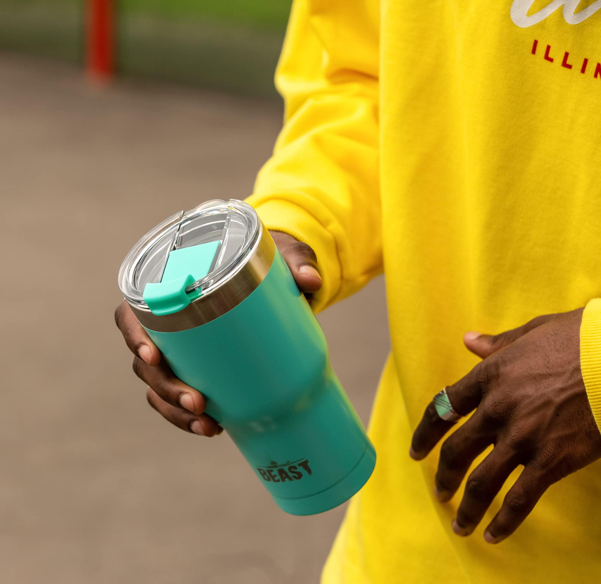 Beast 30 oz Tumbler Stainless Steel Vacuum Insulated Coffee Ice Cup Double Wall Travel Flask (Aquamarine Blue)
