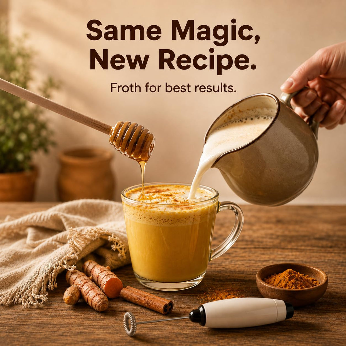 MEGAPLANTS Golden Milk Powder | Turmeric Ashwagandha Superfood Latte Mix