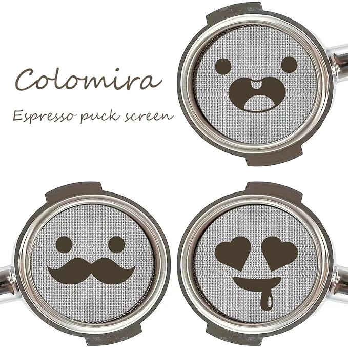 51mm Espresso Puck Screen, Lower Shower Screen, Metal Coffee Reusable Filter for 51mm Espresso Portafilter Basket, 1.7 Thickness(Mustache)