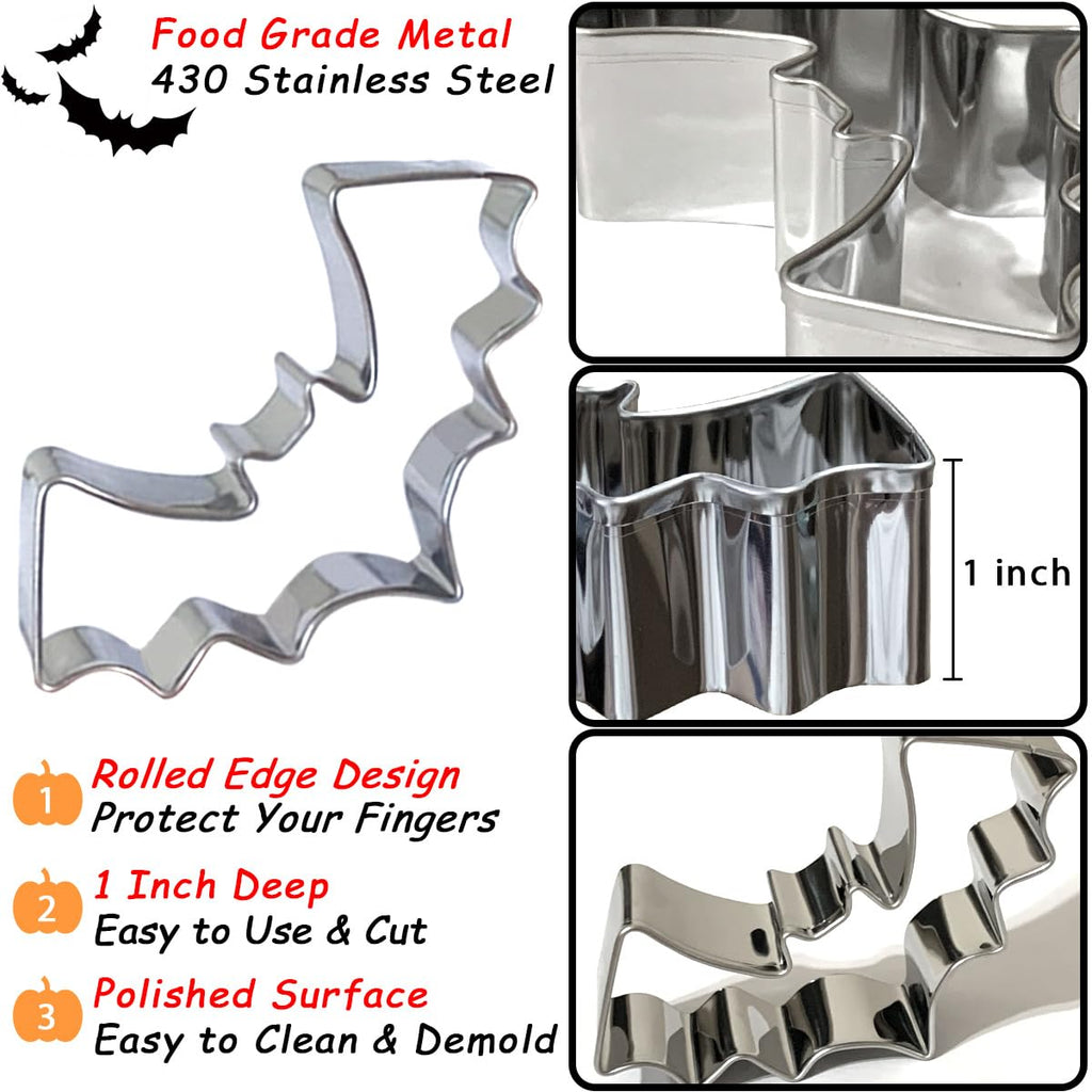 Kanehosi Halloween Cookie Cutters 7Pcs, Easy to Clean & Demold