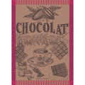 Garnier Thiebaut Tasse De Chocolat Fuchsia (Cup of Fuchsia Chocolate) French Kitchen Towel 22"x30", Cotton, Jacquard