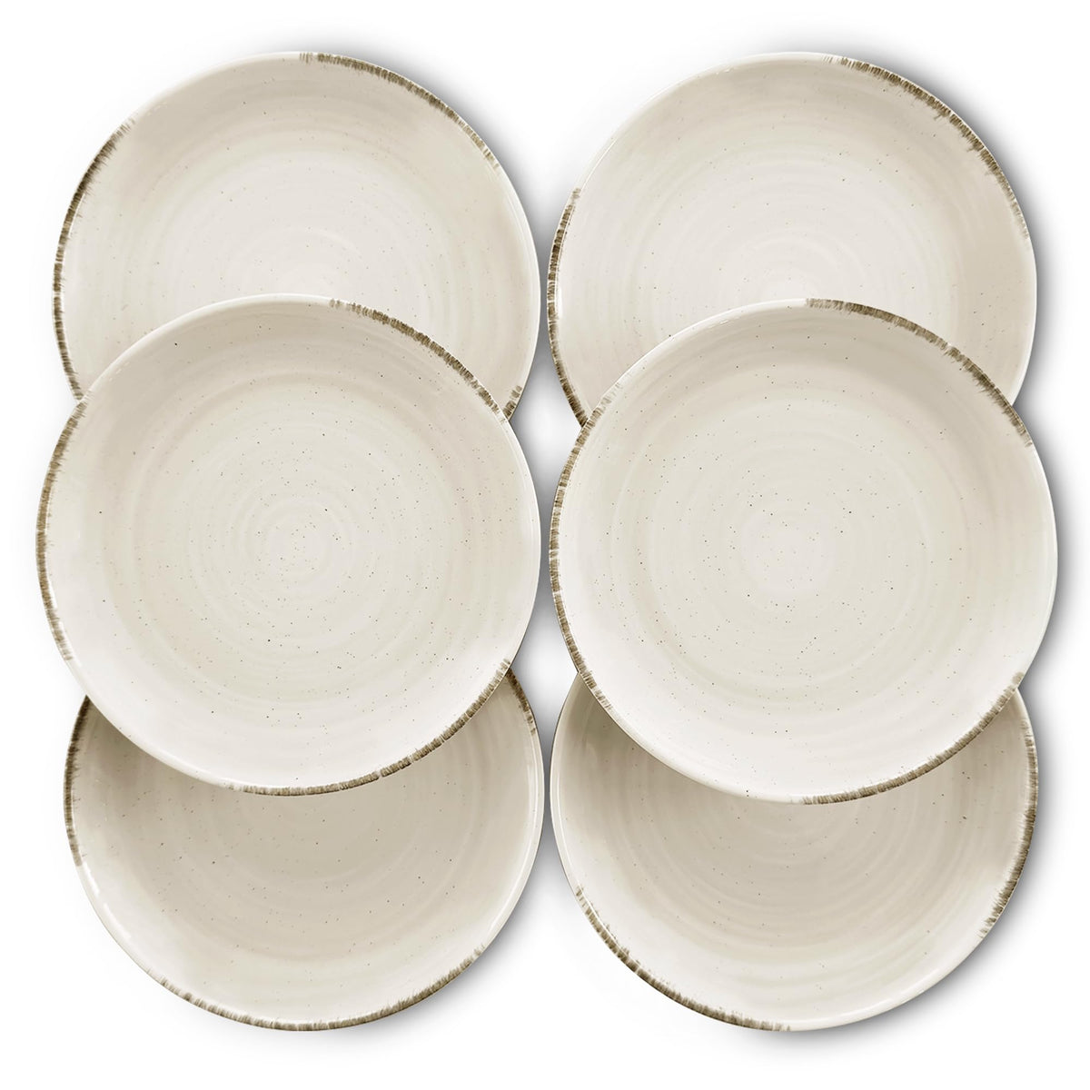 MORA Ceramic Helix Swirl Dinner Plates Set of 6, 10in Modern Spiral Porcelain Dish Dinnerware for Kitchen, Serving & Restaurants - Dishwasher, Microwave, Freezer, Oven Safe Dishware - Snowy White
