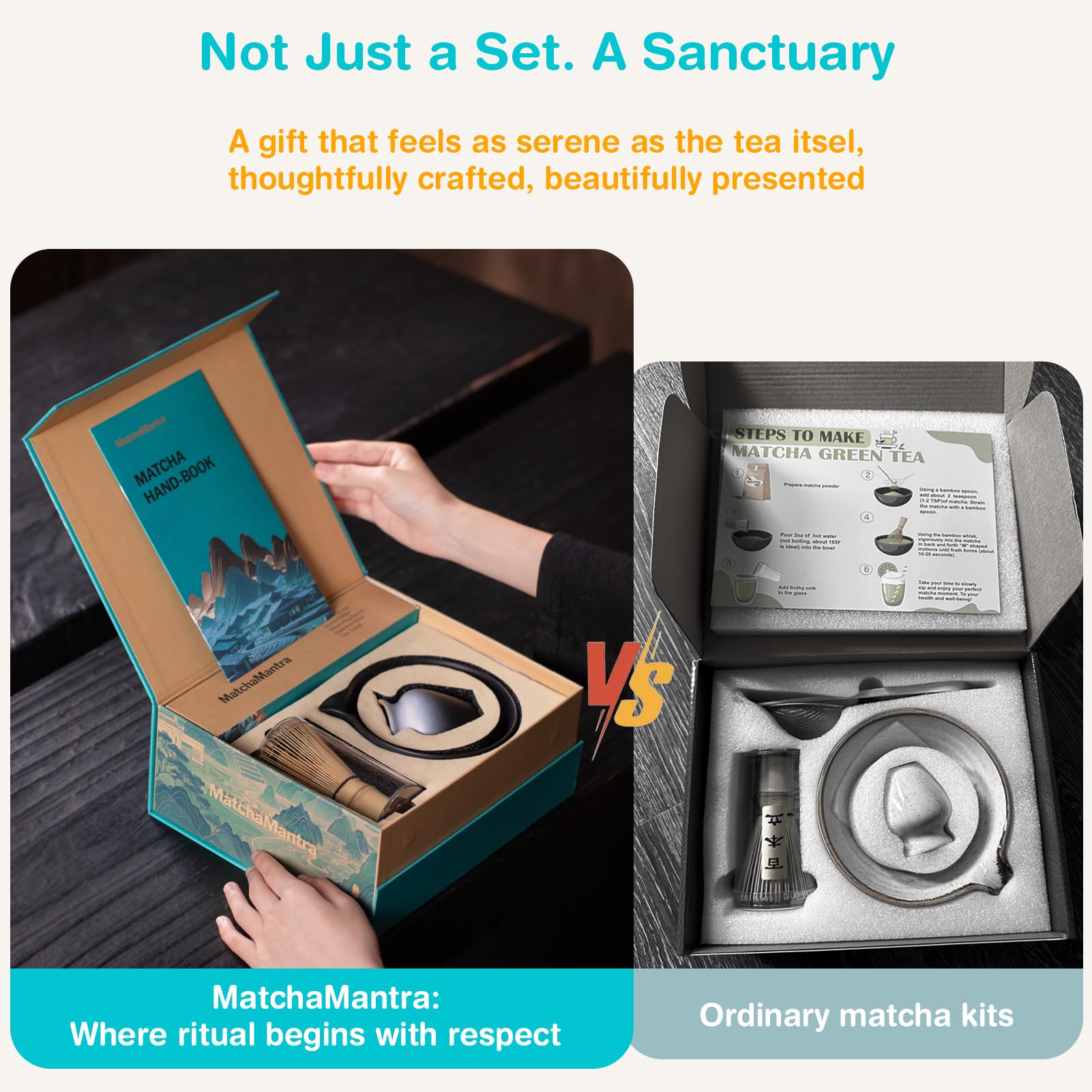Matchamantra Premium Matcha Ceremony Set – Complete 9-Pcs Ritual Kit – Presented in Luxury Magnetic Gift Box, Perfect for Gifting or Self-Care (Black)