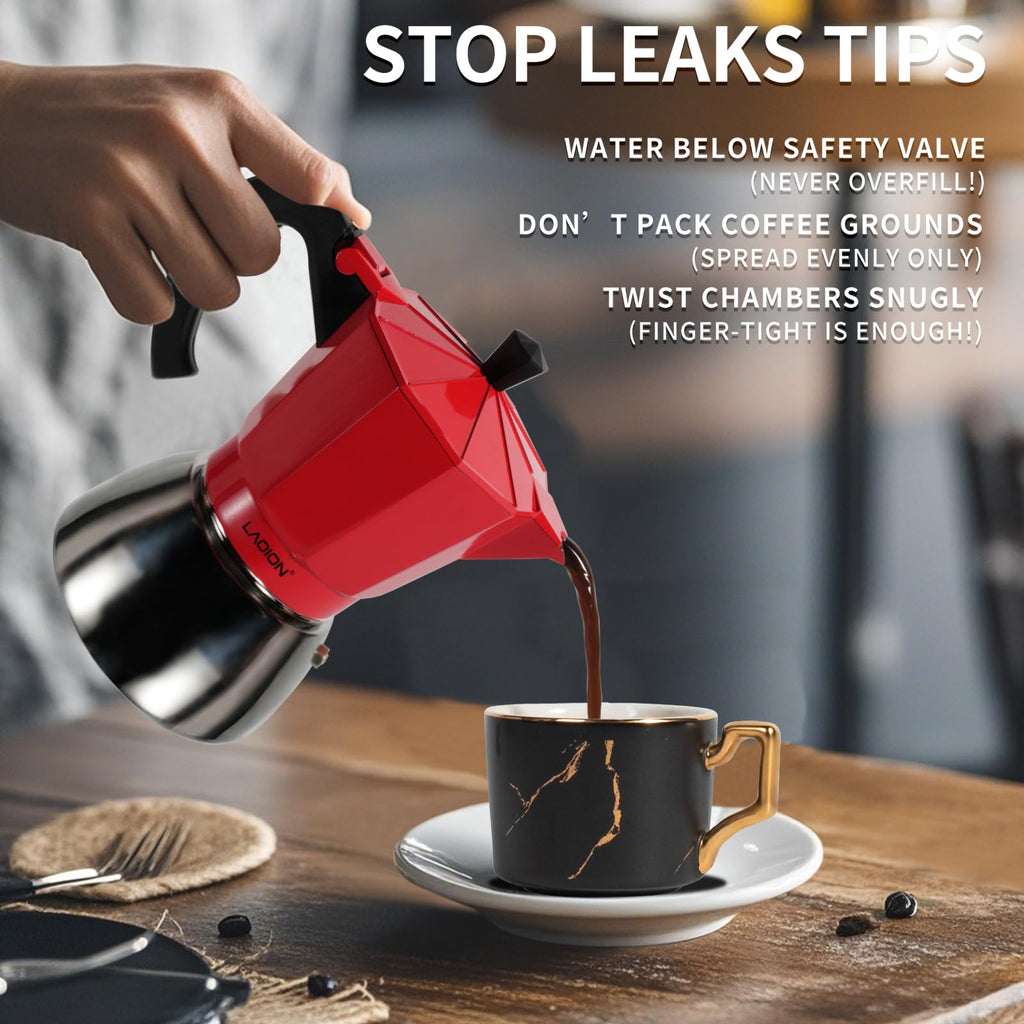 LAOION Stovetop Espresso Maker, 6Cup Moka Pot, Espresso Machine