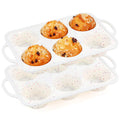 AOTASO 2 Pcs Jumbo Muffin Pan with Metal Frame Nonstick 6 Cup Extra Large Silicone Cupcake Pan for Baking, Deep Jumbo Muffin Tray for Egg Bites Muffins, Confetti Color Cream Gifts for Mom Home Baker
