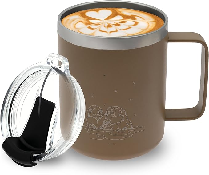 COREFLEX 12 oz Insulated Coffee Mug with Handle & Lid, Stainless Steel Double Walled Vacuum Insulated Tumbler,Travel Coffee Cup Thermal - Home, Office, Travel, Outdoor, Camping