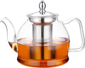 HIWARE 1500ml Glass Teapot with Removable Infuser, Stovetop Safe Tea Kettle, Blooming and Loose Leaf Tea Maker Set