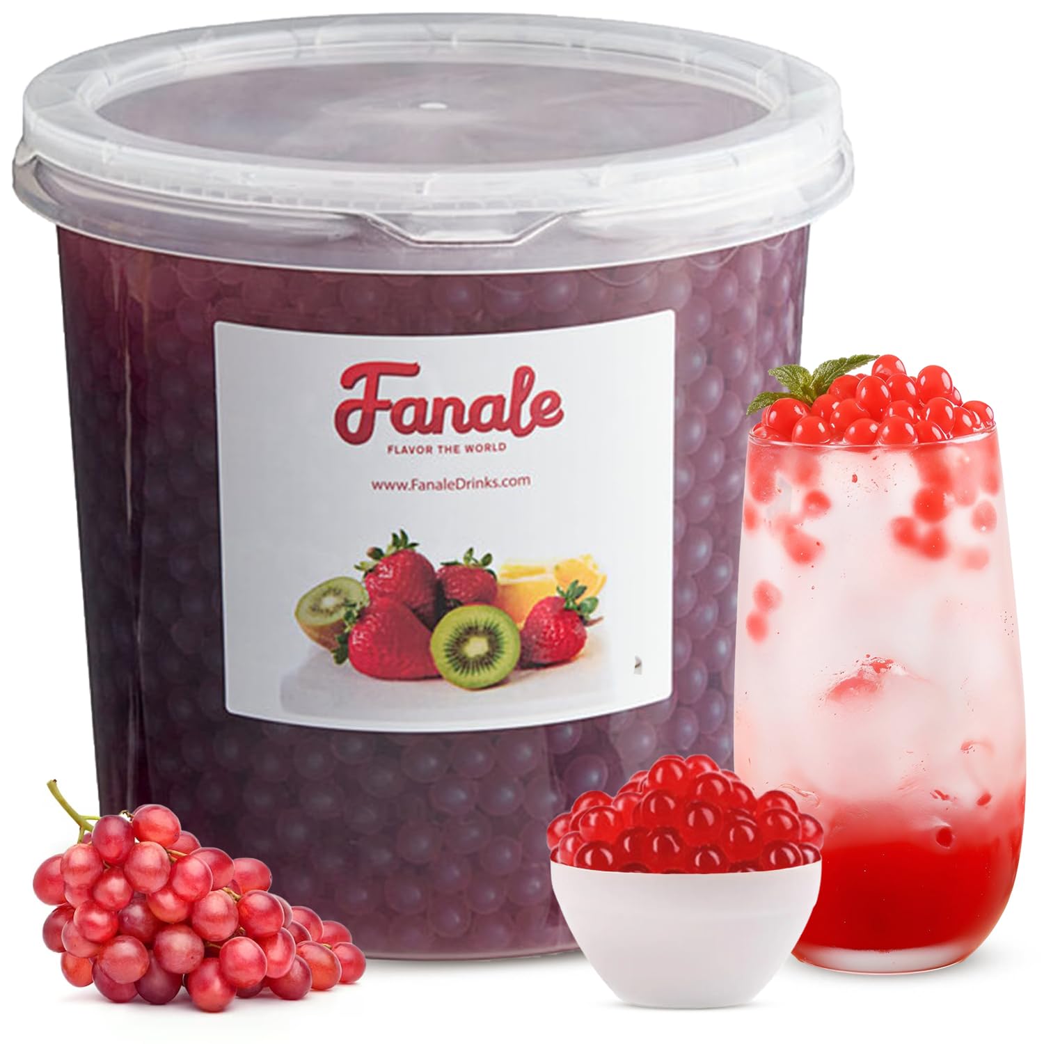 Fanale Grape Popping Boba Pearls for Bubble Tea and Drinks, 7 Pounds
