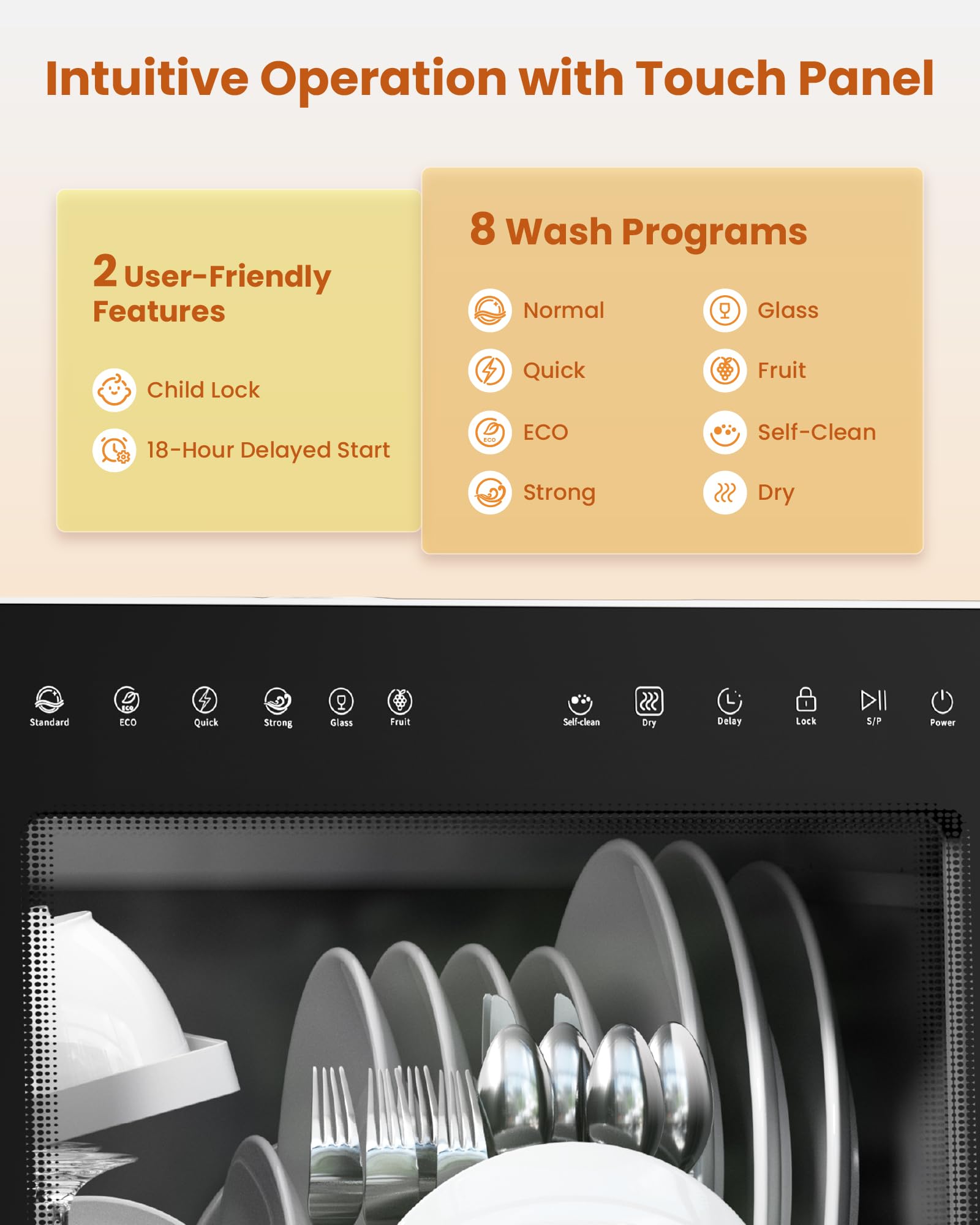 HAVA Countertop Dishwasher with Water Softener & Enhanced Energy Efficiency