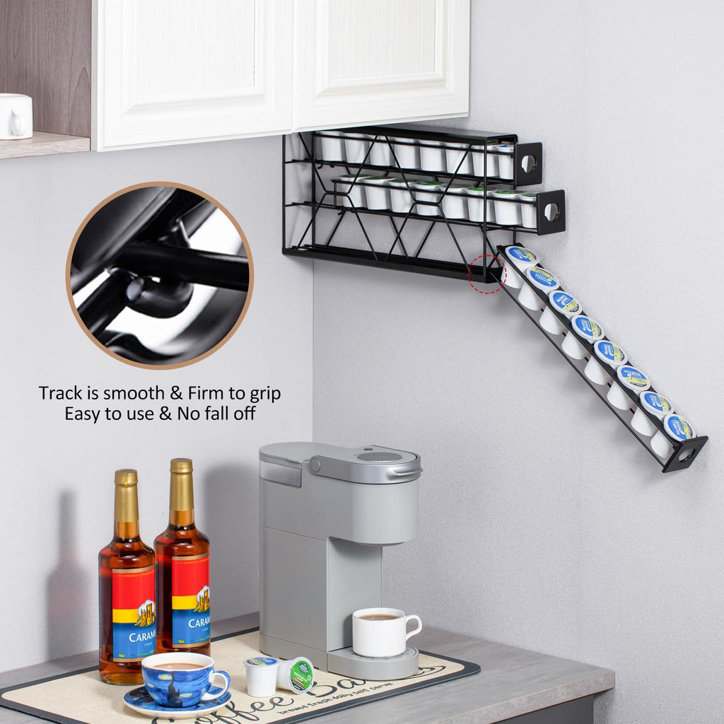 FlagShip K Cup Holder Drawer 3 Tier Coffee Pod Holder for K Pod Save Space Countertop Kitchen (24 Pods Capacity)