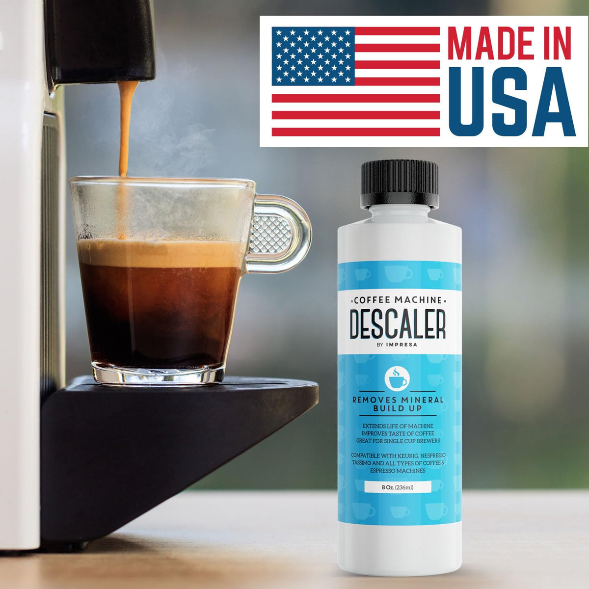 IMPRESA Coffee Machine Descaler - Universal Descaling Solution - 3 Pack