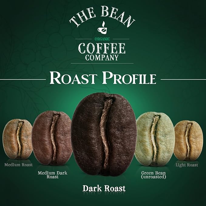The Bean Organic Coffee Company Le Bean, Dark French Roast, Whole Bean Coffee, 16-Ounce Bags (Pack of 2)
