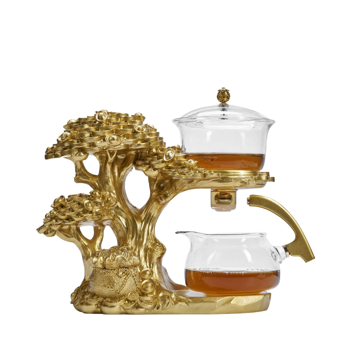 Zurucily Glass Teapot Set with Infuser Semi Automatic Tea Set Magic Teapot (Beauty)