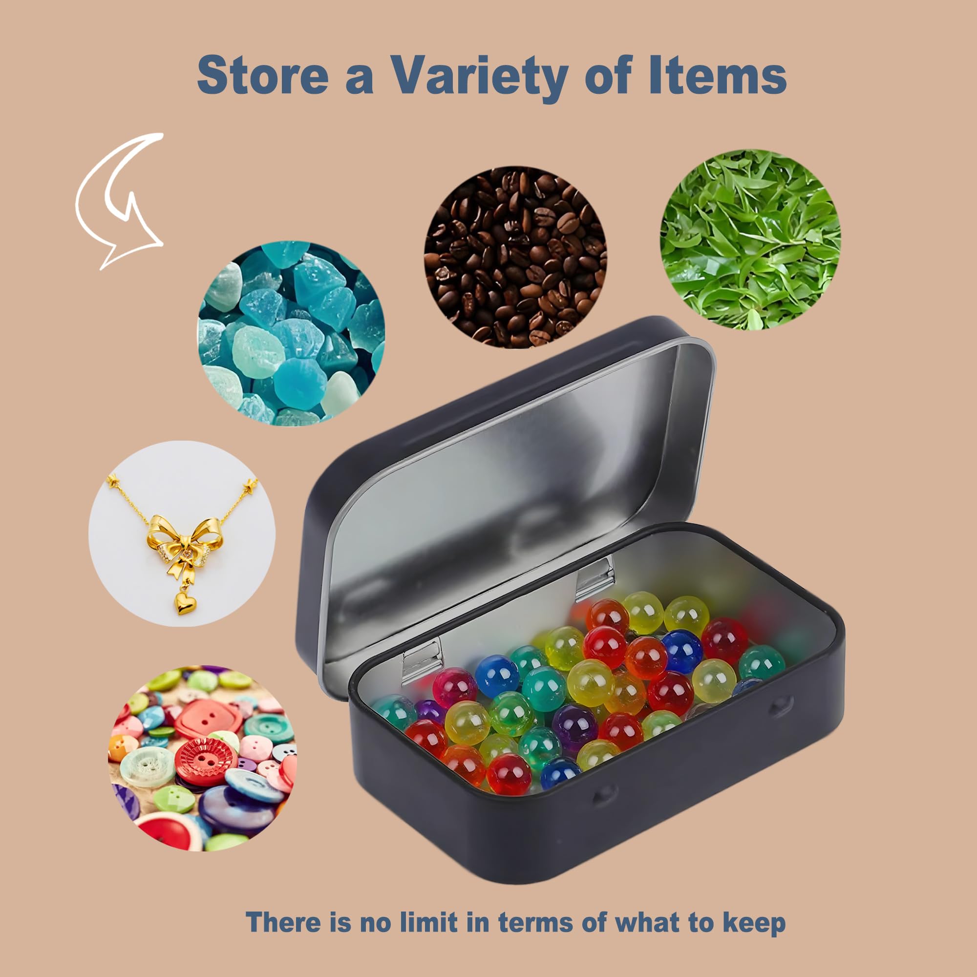 Small Metal Box With Lid-Cookie Tins Metal Tins With Lids Lens Wipes Storage Container Mini Portable Box,Empty Hinged Tin,For Organize Mint Candy Jar,Sewing Tools,DIY Gift Boxes(Black 20 Pcs)