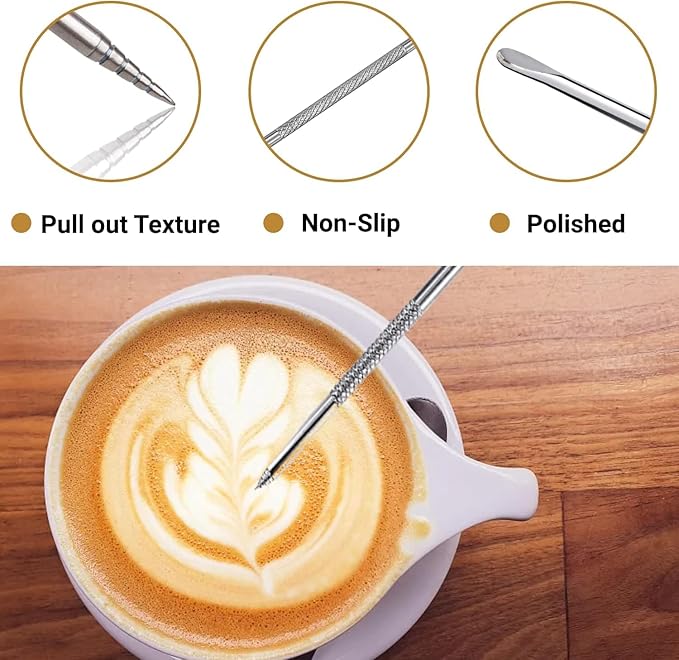 Milk Frothing Pitcher, 350ml/600ml (12oz/20oz) Milk Frother Cup Stainless Steel Jug Steaming Pitcher, Milk Coffee Cappuccino Latte Art Barista Steam Pitchers Milk Jug Cup with 2Pcs Decorating Pen