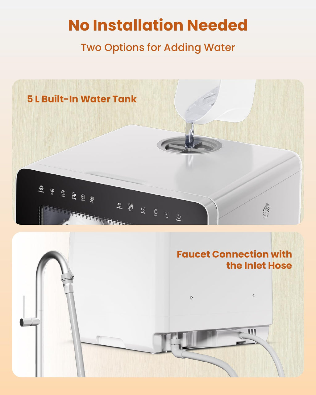 HAVA Countertop Dishwasher with Water Softener & Enhanced Energy Efficiency
