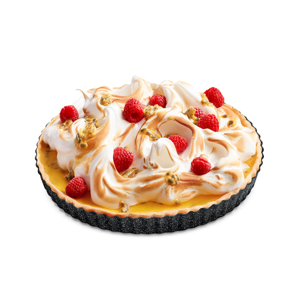 Bakken- Swiss Tart Pan – Quick Release Removable Base, Non-Stick Fluted Edge, Durable Steel - Create Perfect Pies, Fruit Tarts, and Quiches with Ease