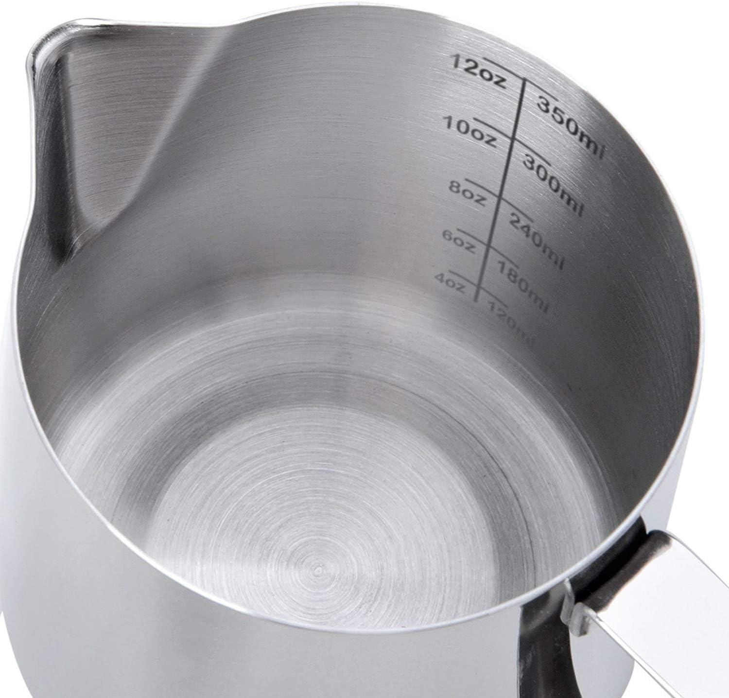 SIKEMAY Milk Frothing Pitcher Cup, 12oz/350ML Milk Frother Cup Stainless Steel Steaming Pitcher Milk Jug Coffee Latte Art Cappuccino Espresso Machine Accessories for Barista Steam Pitchers Tools