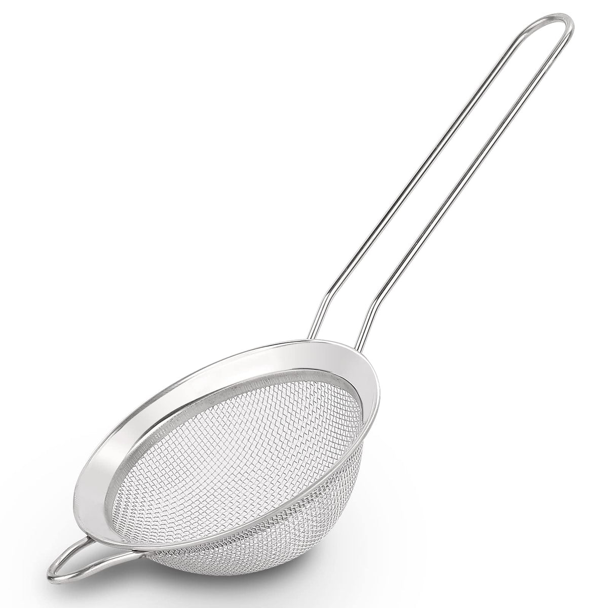 D Fine Mesh Strainer, Stainless Steel Sieve Sifter with Handle, 4-Inch