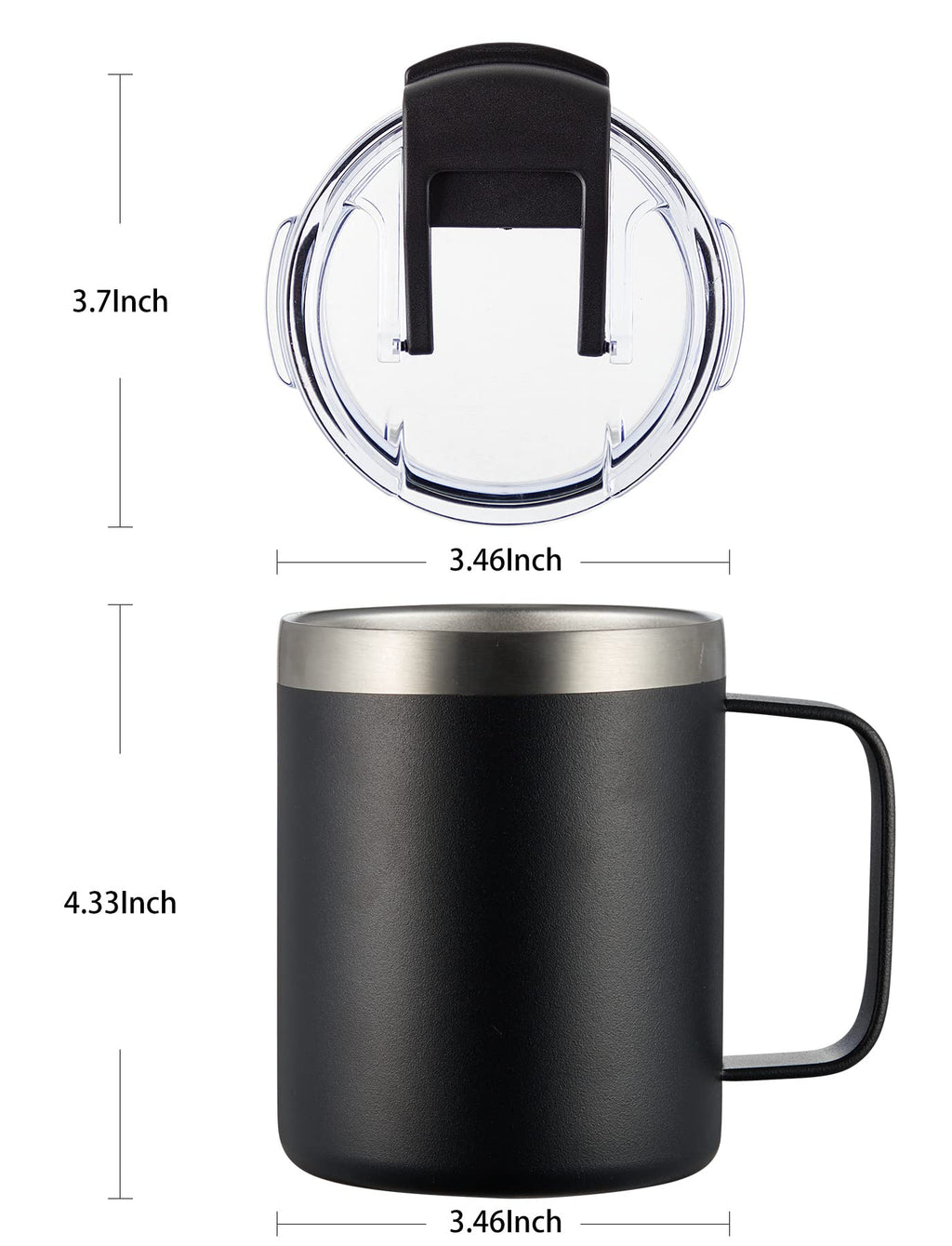 ALOUFEA 12oz Insulated Travel Coffee Mug with Handle, Sky Blue