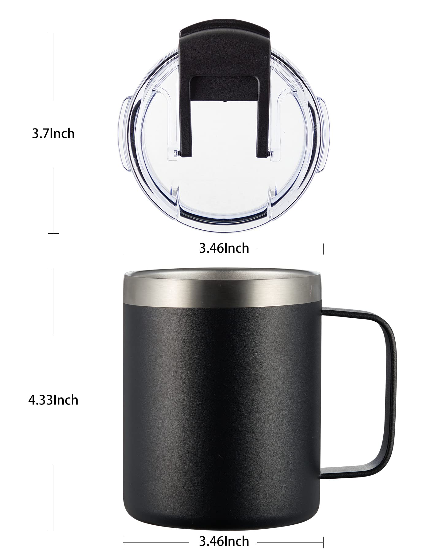 ALOUFEA 12oz Insulated Travel Coffee Mug with Handle, Nut Brown