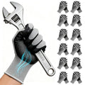 ANDANDA Smart Touch Work Gloves - 12 Pairs, 3D Comfort Stretch Fit, Nitrile Coated with Grip, Seamless Knit Nylon, Suitable for Warehousing, Logistics, Handling, Black (XL)