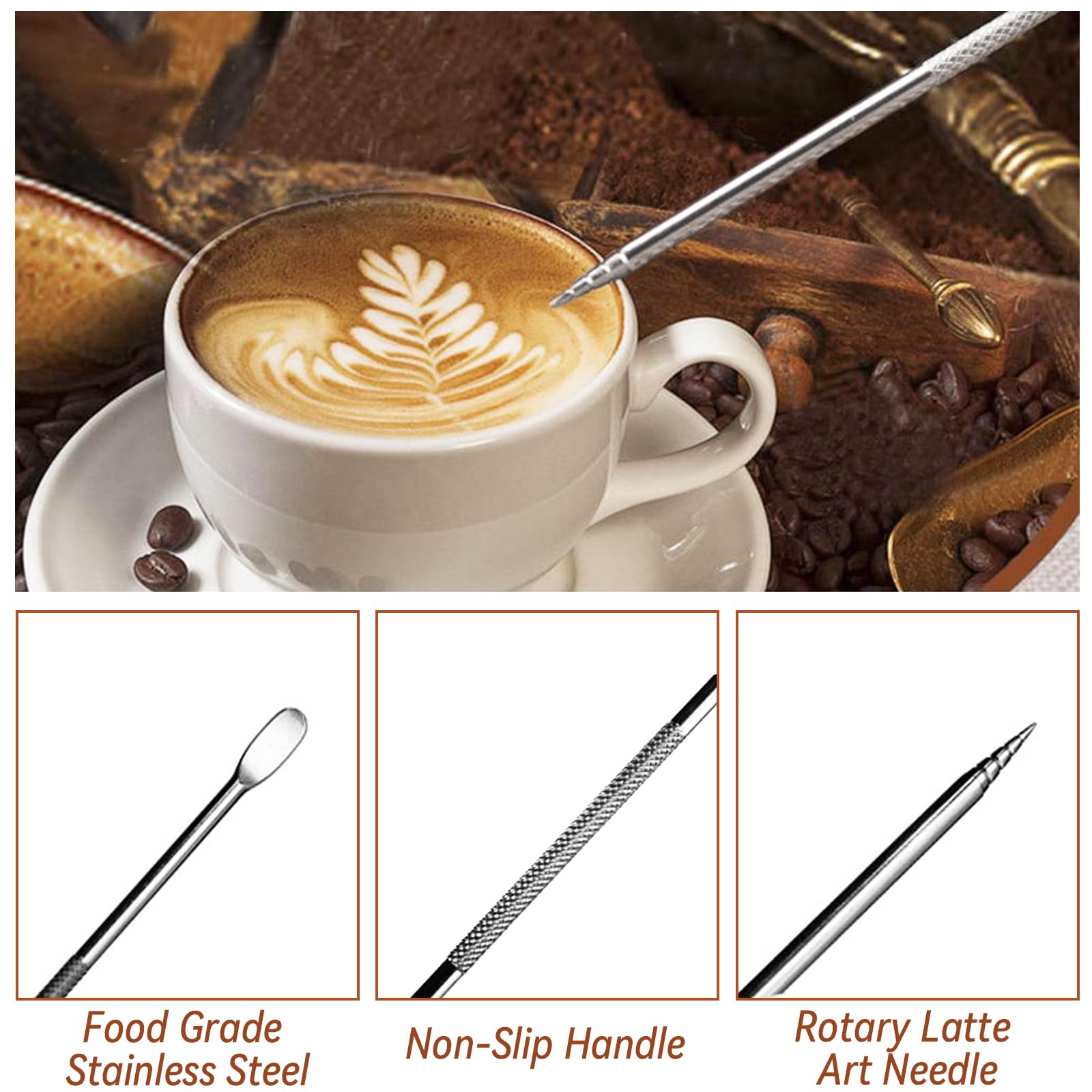 22 PCS Espresso Tamper Set, Espresso Accessories Barista Kit with 51mm Coffee Tamper, WDT Tool, Frothing Pitcher, Latte Art Pen, Coffee Stirrer, Tamper Mat, 16 Coffee Stencils for Espresso Machine