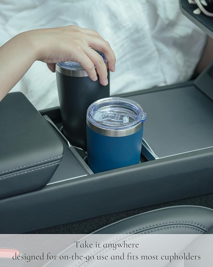Travel Coffee Tumbler 20oz, Leakproof Travel Coffee Mug with Lid and Straw, Stainless Steel Double Wall Vacuum Insulated Tumbler for Hot/Iced Drinks (Textured Matte, Army Green)
