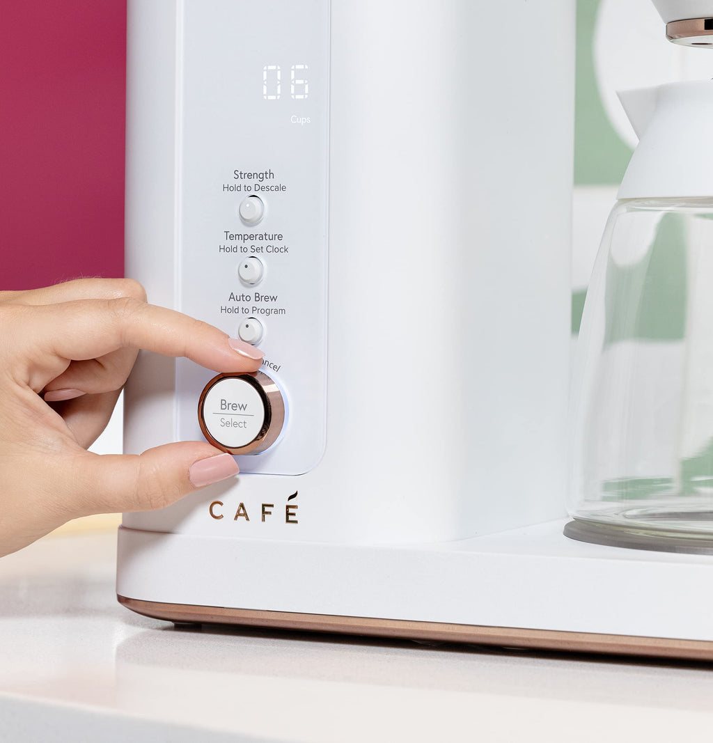 Café Specialty Drip Coffee Maker | 10-Cup Glass Carafe | WiFi Enabled Voice-to-Brew Technology | Smart Home Kitchen Essentials | SCA Certified, Barista-Quality Brew | Matte White