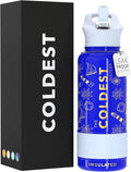 Coldest Insulated Water Bottle with Straw Lid - Stainless Steel Metal Insulated Bottle for Men & Women (Captain Blue, 32 oz)