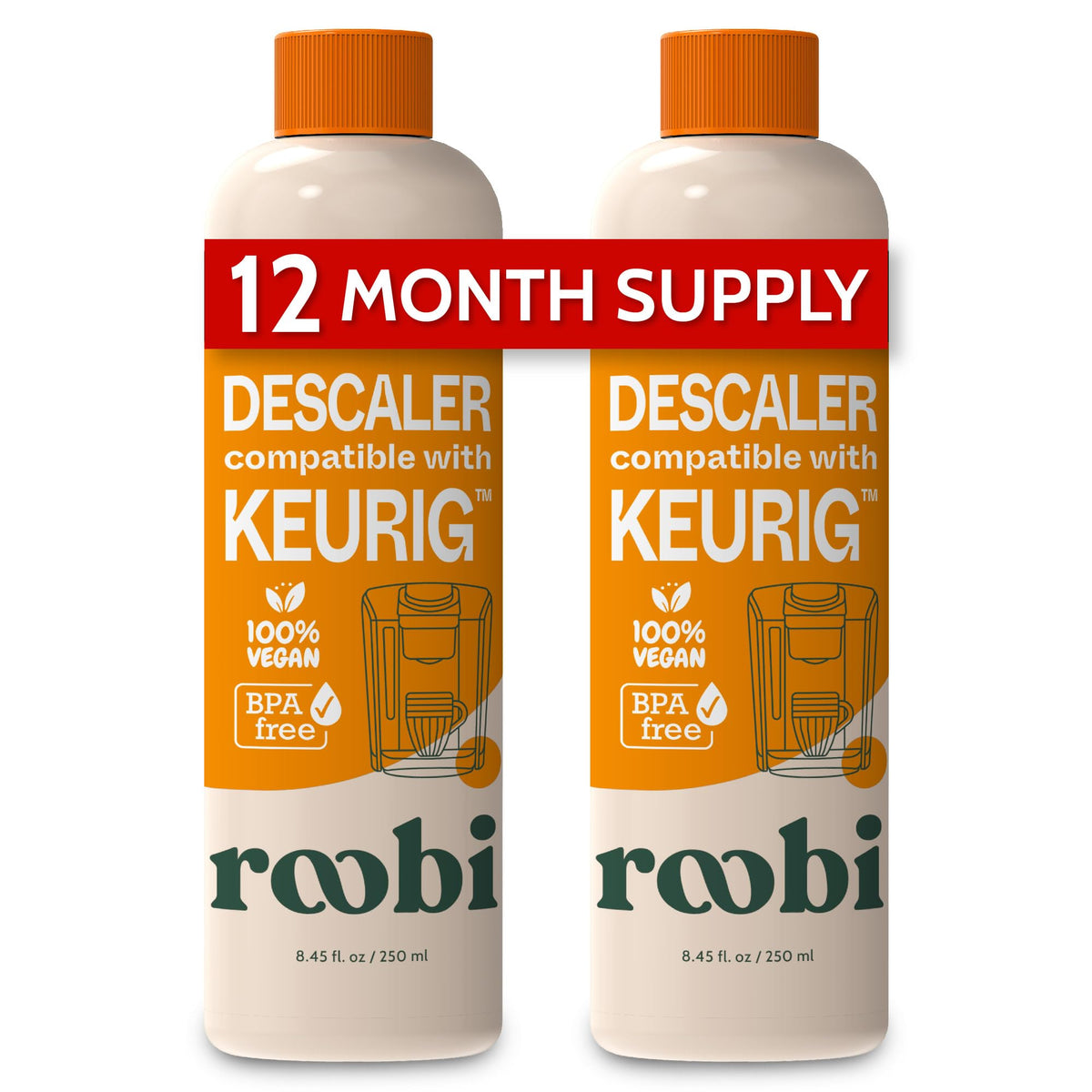 Roobi Keurig Compatible Descaling Solution, 2 Pack