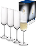 Villeroy & Boch New Moon Set, Elegant, Modern Sloping Champagne, Crystal Glass, Transparent, Dishwasher Safe