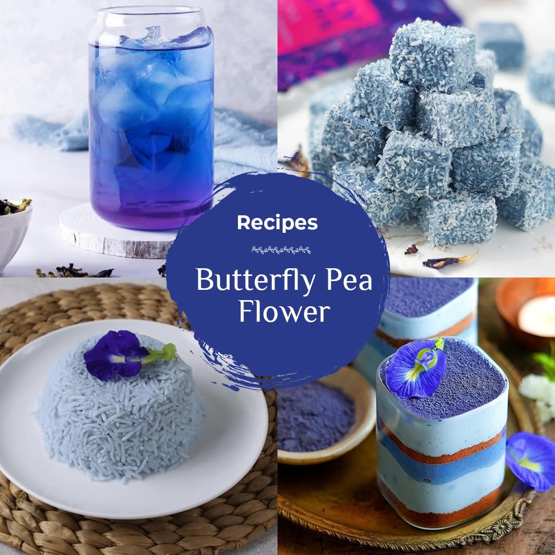 BLUE TEA - Butterfly Pea Flower Tea - 30 Count - Pyramid Plant Based Tea Bag | ANTIOXIDANT RICH | Caffeine Free - Detox Tea - Flower Based - Herbal Tea - Non-GMO | Tin Pack