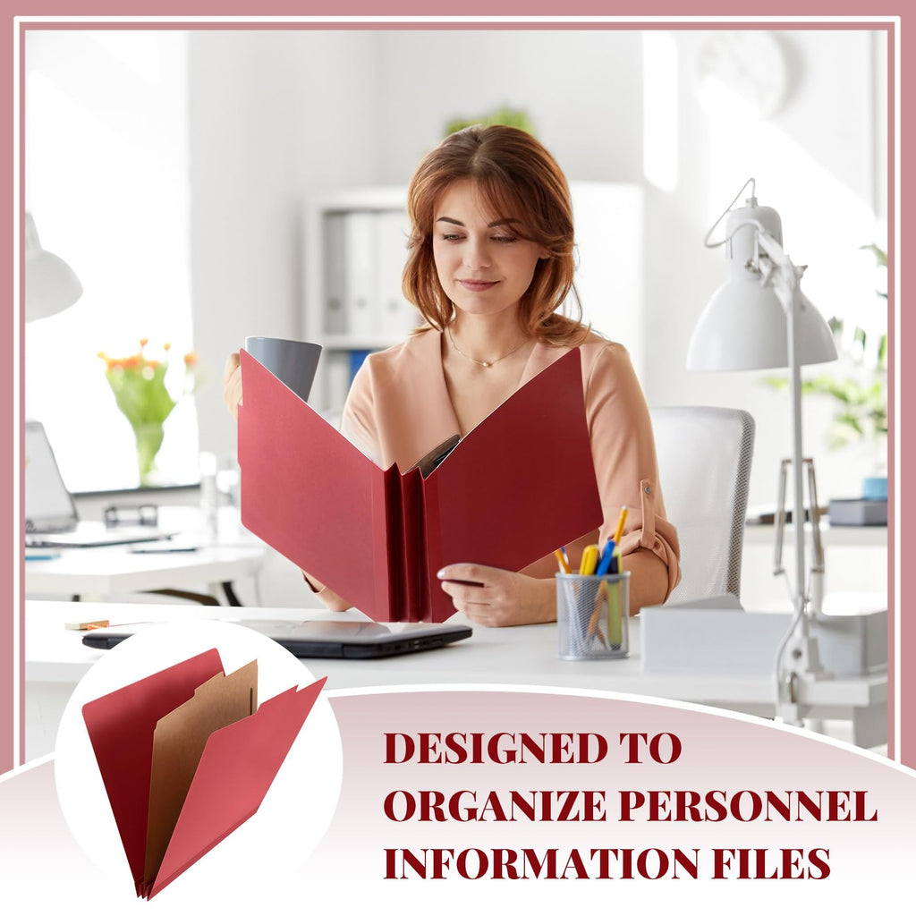Skyygemm 12 Pcs Classification Folder Letter Size, 1 Divider,Red