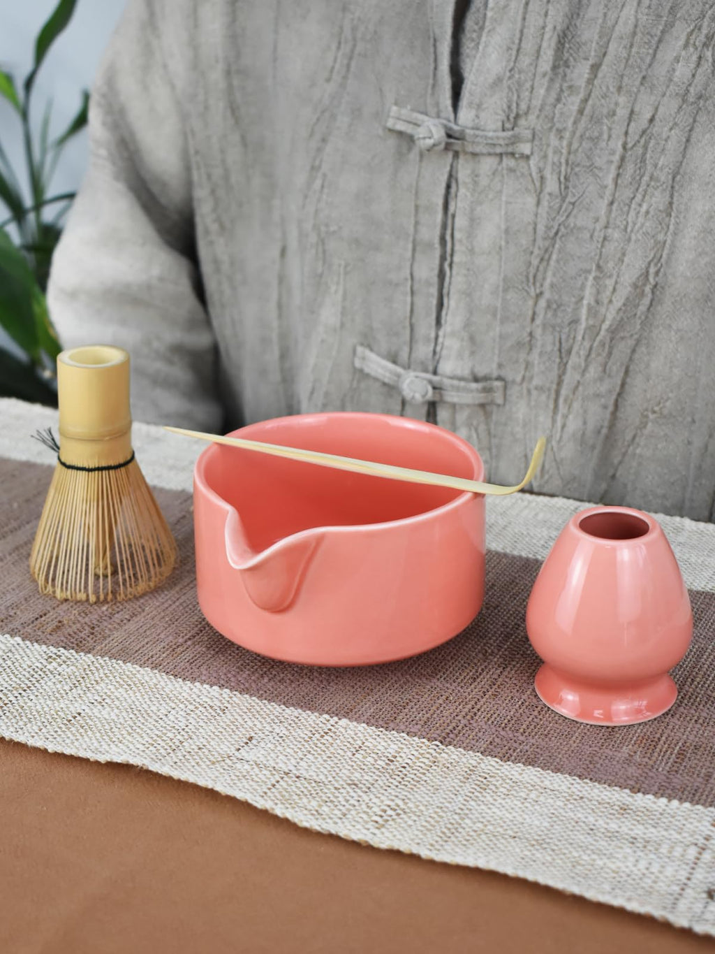 Artcome Premium Matcha Tool Set Pink, Includes Matcha Bowl, Whisk, Whisk Holder, Tea Scoop & Manual