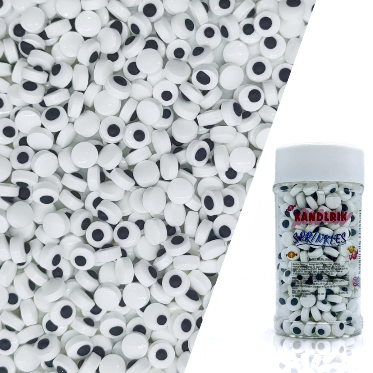 Halloween Sprinkles Mixed Color Eyes & Gravestones & Bones & Skull Cake Decorations Topper Edible Themed Sprinkles For Cookie Decorating, Chocolate Desserts, Cupcakes, Ice Cream 4.58OZ