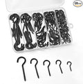 125 Pcs Screw Hooks in 5 Sizes – Cup Hooks for Hanging Plants, Mugs, Lights, and Ceiling Storage (Black)