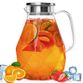Glass Pitcher with Lid,1 Gallon Glass Water Pitcher Hot/Cold Water Jug, Juice and Iced Tea Beverage Carafe with Lid (Extra-Wide Mouth)